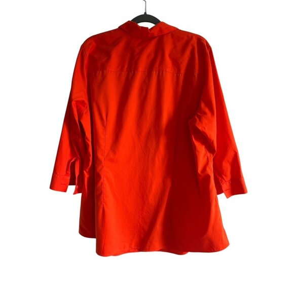 Coldwater Creek Womens Cotton No Iron Orange Button-Up Shirt Size 1X - Picture 2 of 8